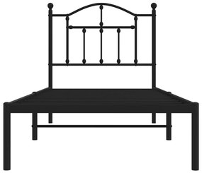 Estrutura de cama com cabeceira 80x200 cm metal preto