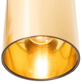 Moderno candeeiro de tecto preto com 6 luzes douradas - Lofty Moderno