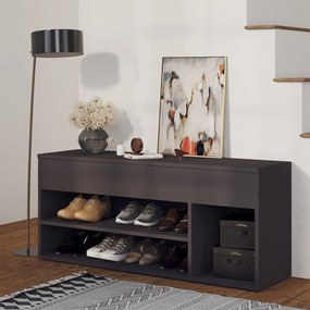 vidaXL Banco sapateira 105x30x45 cm contraplacado cinzento