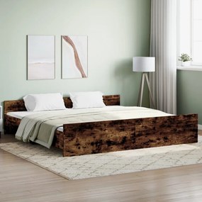 Estrutura de Cama Moona - 180x200 cm - Madeira Rustica - Design Modern