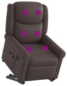Poltrona reclinável massagens elevatória elétrica couro artif.