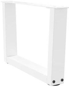 Mesa de jantar pernas 2pcs forma de V 50x(30-31,3)cm aço branco