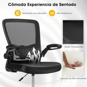 Cadeira de escritório ergonómica ajustável em altura com malha, rodas, apoios de braços eleváveis, apoio para os pés, estilo moderno, carga 120 kg Pre