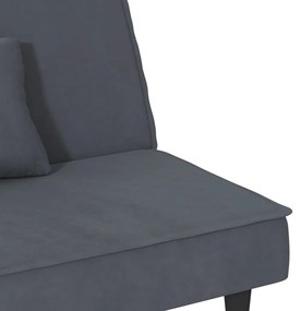 Sofá-Cama Ofir em Veludo - Cinzento Escuro - Design Moderno