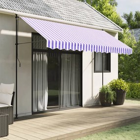 vidaXL Tecido substituição p/ sanefa de toldo 3,5 m riscas azul/branco