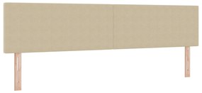Cama Box Spring com Colchão Bege Claro 200x200 cm Tecido de Corduroy
