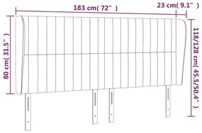 Cabeceira cama abas tecido 183x23x118/128 cm cinza-acastanhado