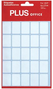 Etiquetas autocolantes brancas Papel Makro 8x12 mm, com bordas arredondadas. Adesivo permanente.
