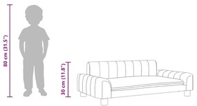 Sofá infantil 90x53x30 cm tecido cinzento-acastanhado