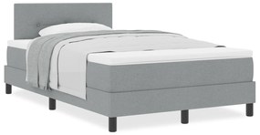 Cama Box com Colchão Cinza Claro 120x200 cm Tecido