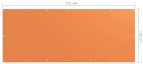 Tela de varanda 120x300 cm tecido Oxford laranja