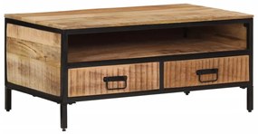 vidaXL Mesa de centro 90x50x30 cm madeira de mangueira áspera maciça