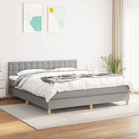 vidaXL Cama com molas/colchão 180x200 cm tecido cinzento-claro