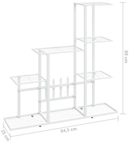 Suporte de vasos 94,5x25x88 cm metal branco