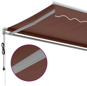 Toldo retrátil automático 400x350 cm castanho