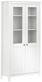 vidaXL Móvel alto Hill 85x37x170,5 cm pinho maciço branco