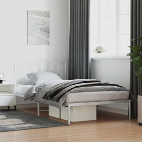 vidaXL Estrutura de cama com cabeceira 100x200 cm metal branco