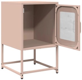Mesa de cabeceira 36x39x60,5 cm aço laminado a frio rosa