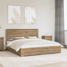 vidaXL Estrutura da Cama com gaveta com cabeceira Madeira processada