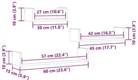 Prateleiras de parede 3 pcs derivados de madeira madeira velha