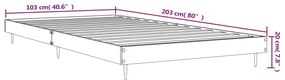 Estrutura de cama 100x200 cm derivados de madeira cinza sonoma