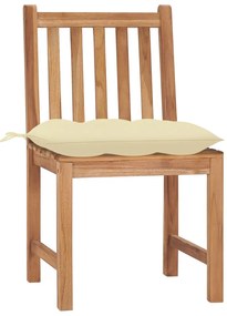 Cadeiras de jardim 8 pcs c/ almofadões madeira de teca maciça