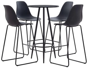 5 pcs conjunto de bar plástico preto