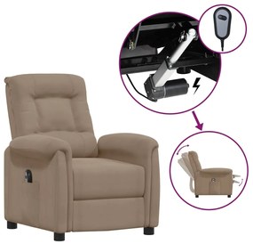 vidaXL Poltrona reclinável elétrica microfibra cinzento-acastanhado