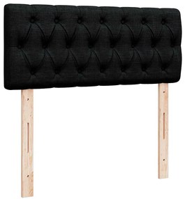 Cama otomana com colchão 120x200 cm tecido preto