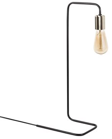 Candeeiro de Mesa Denge – Preto e Níquel – 17 x 28 cm