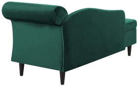 Chaise-longue à direita em veludo verde esmeralda LUIRO Beliani