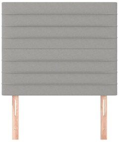 Cabeceira de cama 2 pcs tecido 100x5x78/88 cm cinzento-claro