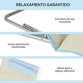 Outsunny Conjunto de 2 Esteiras de Praia Dobráveis 124x53x50cm com Enc