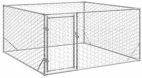 Canil exterior para cães com porta 2x2x1 m aço galvanizado