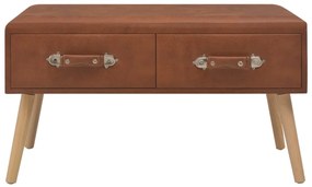 Mesa de centro 80x40x46 cm couro artificial castanho