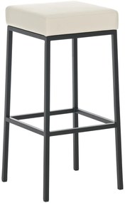 Banco de bar Montreal em couro sintético e com estrutura preta 37 x 83 x 37 cm Creme