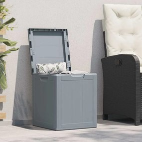 vidaXL Caixa de arrumação para jardim 90 L PP aparência de madeira cinzento