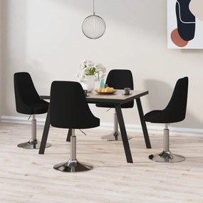 vidaXL Cadeiras de jantar giratórias 4 pcs tecido preto