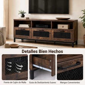 Móvel de TV com Três Gavetas, 160 x 40 x 60 cm, Para Televisores até 75 Polegadas, Castanho