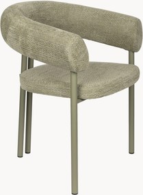 Cadeiras de jantar estofadas com braços Heels, conjunto de 2