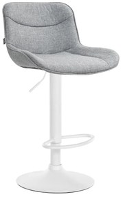 Banco alto em tecido com estrutura branca 85-106 x 49 x 51 cm cinzento