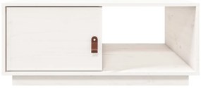 Mesa de centro 80x80x35,5 cm madeira de pinho maciça branco