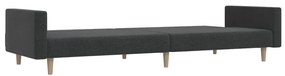 Sofá-cama de 2 lugares tecido cinzento-escuro