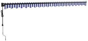 Toldo retrátil automático 5x3 m azul e branco