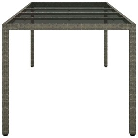 Mesa de Jantar de Jardim Cinza 250x100x75 cm Vime PE