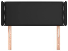 Cabeceira de cama c/ abas couro artificial 93x16x78/88 cm preto