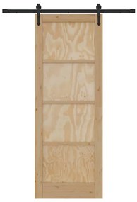 Porta Deslizante Castanho 78 x 211 cm Madeira de pinho maciça