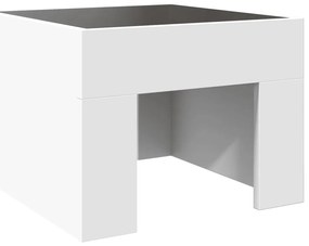 Mesa de cabeceira com luzes LED Infinity 40x40x30 cm branco