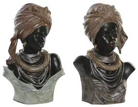 Figura Decorativa Dkd Home Decor Resina Colonial Africana (26 X 17 X 40 cm) (2 Unidades)