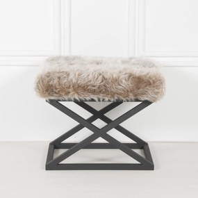 Pouffe Capraz – Preto e Cinza – 50x42x40 cm